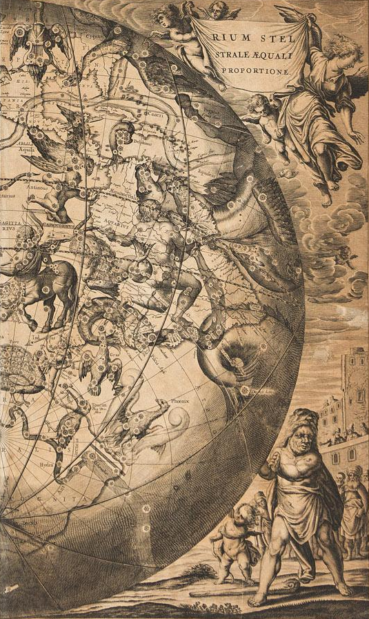 Detail of a 17th-century celestial hemisphere chart