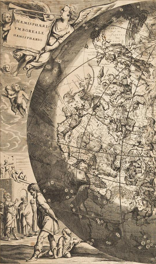 Detail of a 17th-century celestial hemisphere chart